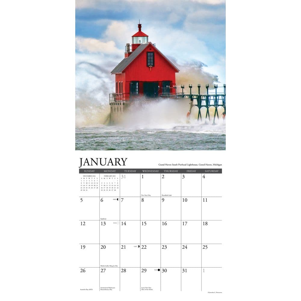 2025 Calendar Lighthouse Yearly