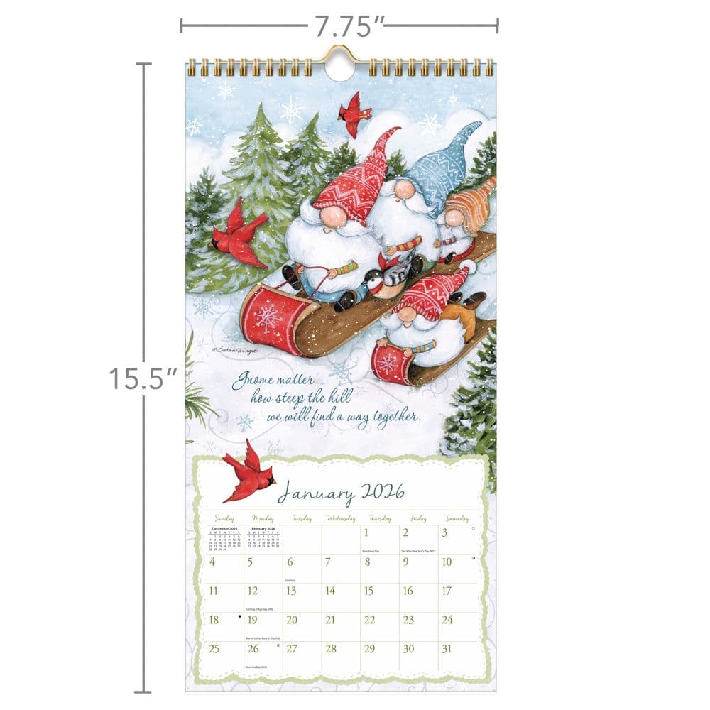 Gnome Sweet Gnome 2026 Vertical Wall Calendar_ALT6