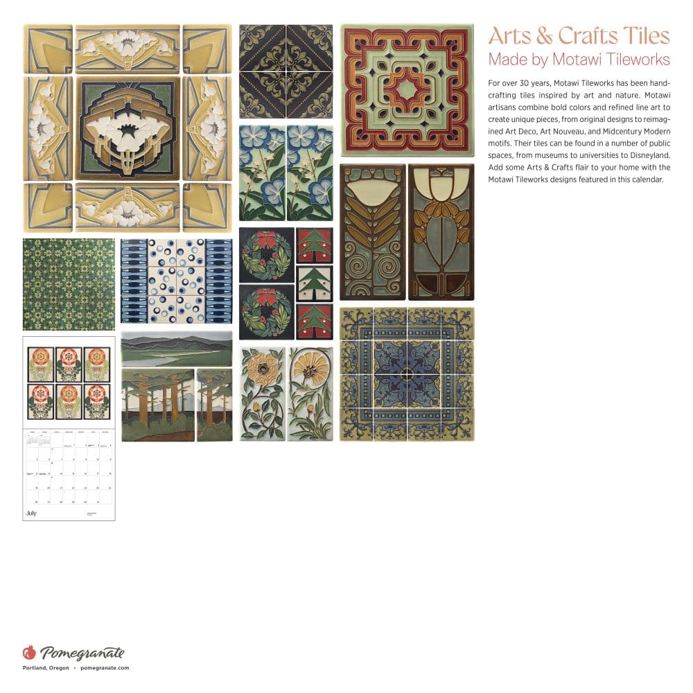 Motawi Tiles 2026 Wall Calendar First Alternate Image