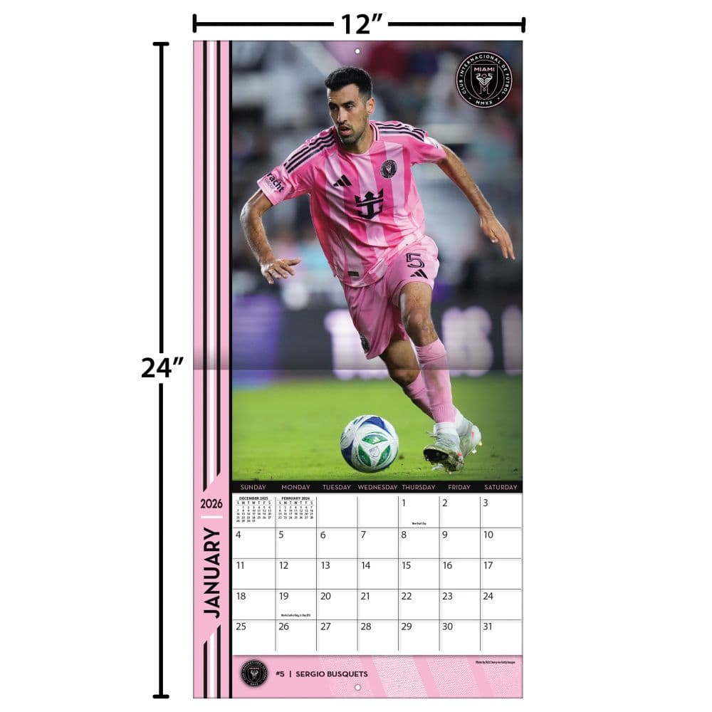 MLS Inter Miami FC 2026 Wall Calendar Fourth Alternate Image