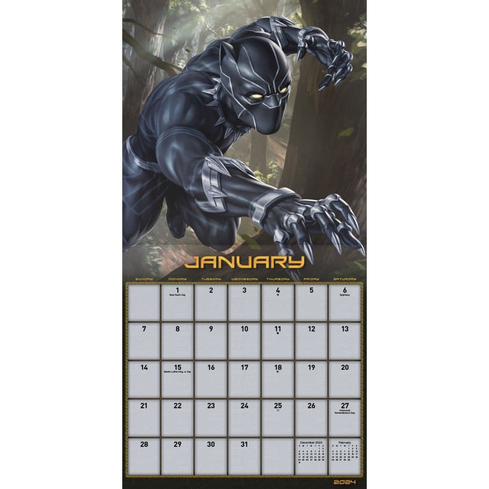 Black Panther 2 Wakanda 2025 Wall Calendar