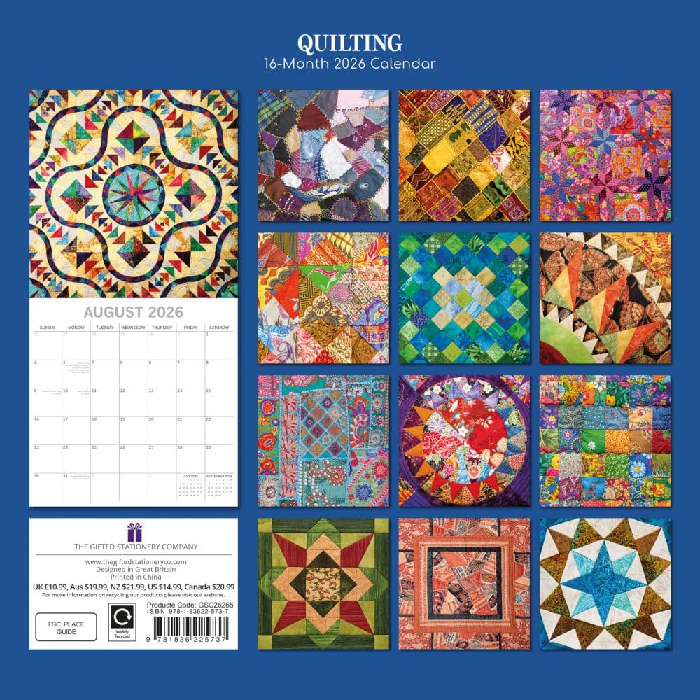 Quilting 2026 Wall Calendar First Alternate Image