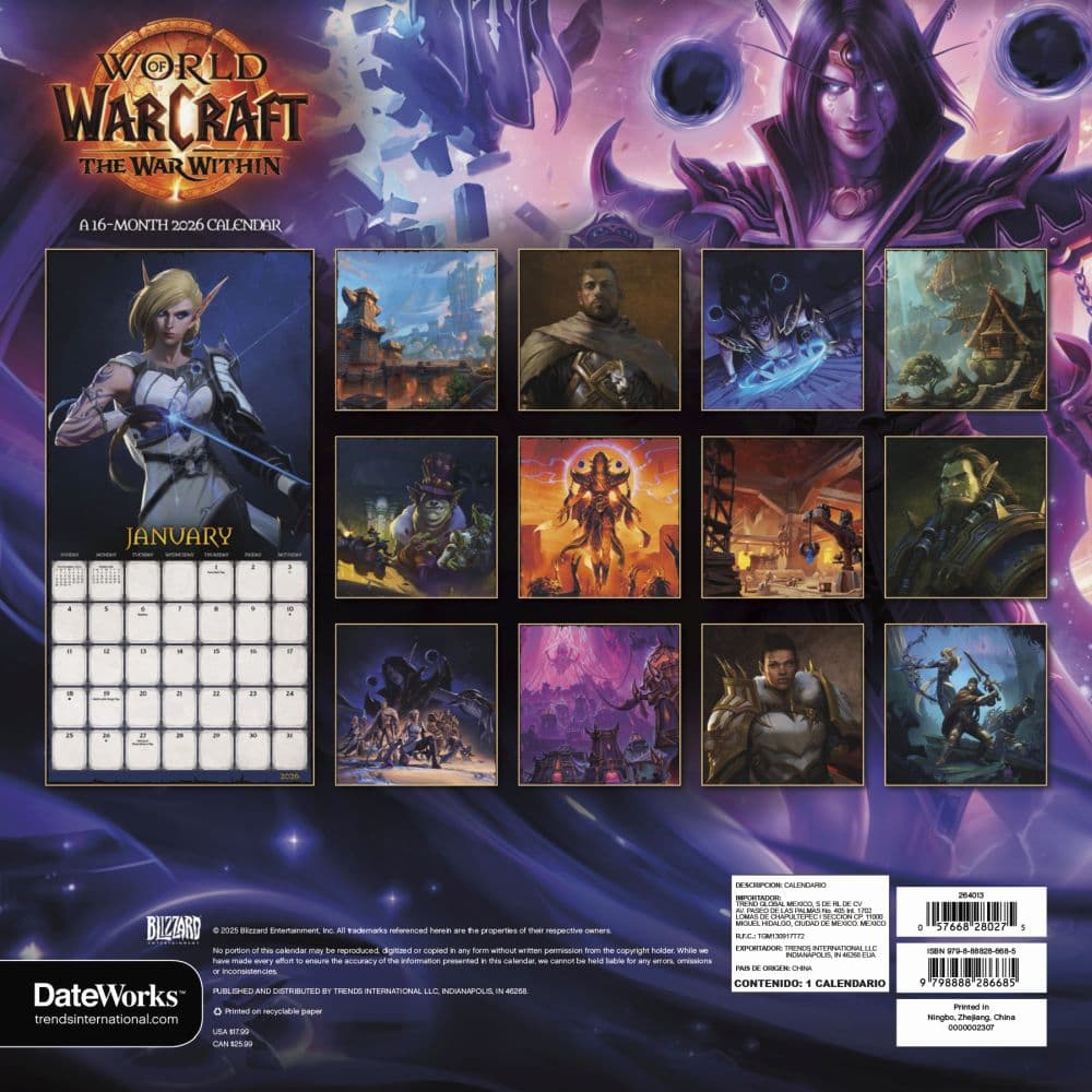 World of Warcraft 2026 Wall Calendar First Alternate Image