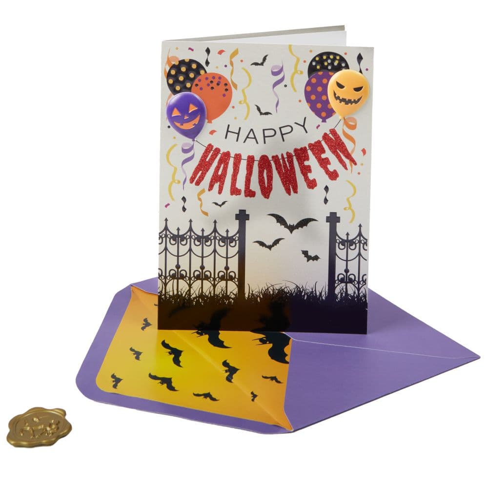 Jack-O-Lantern Balloons Halloween Card Sixth Alternate Image width=&quot;1000&quot; height=&quot;1000&quot;