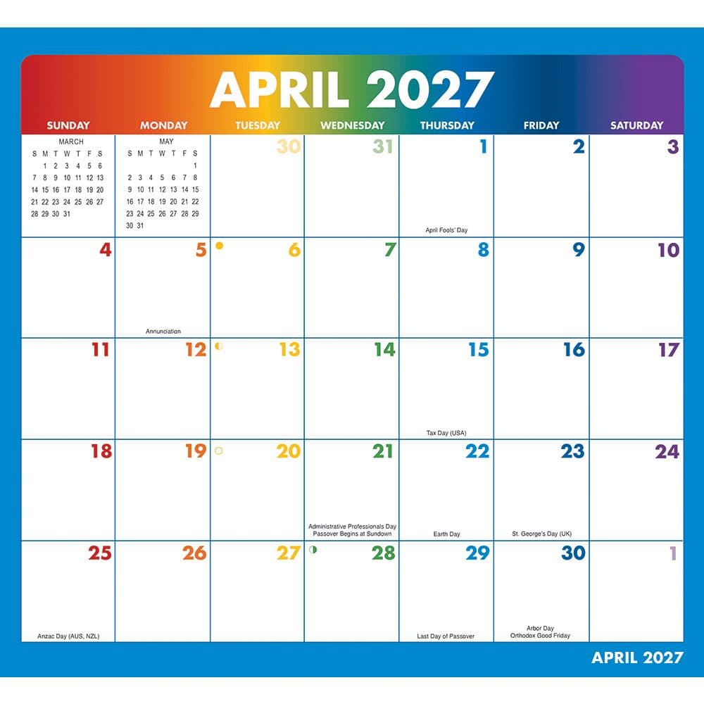 Rainbow Jumbo Magic Grip 2027 Wall Calendar Second Alternate Image