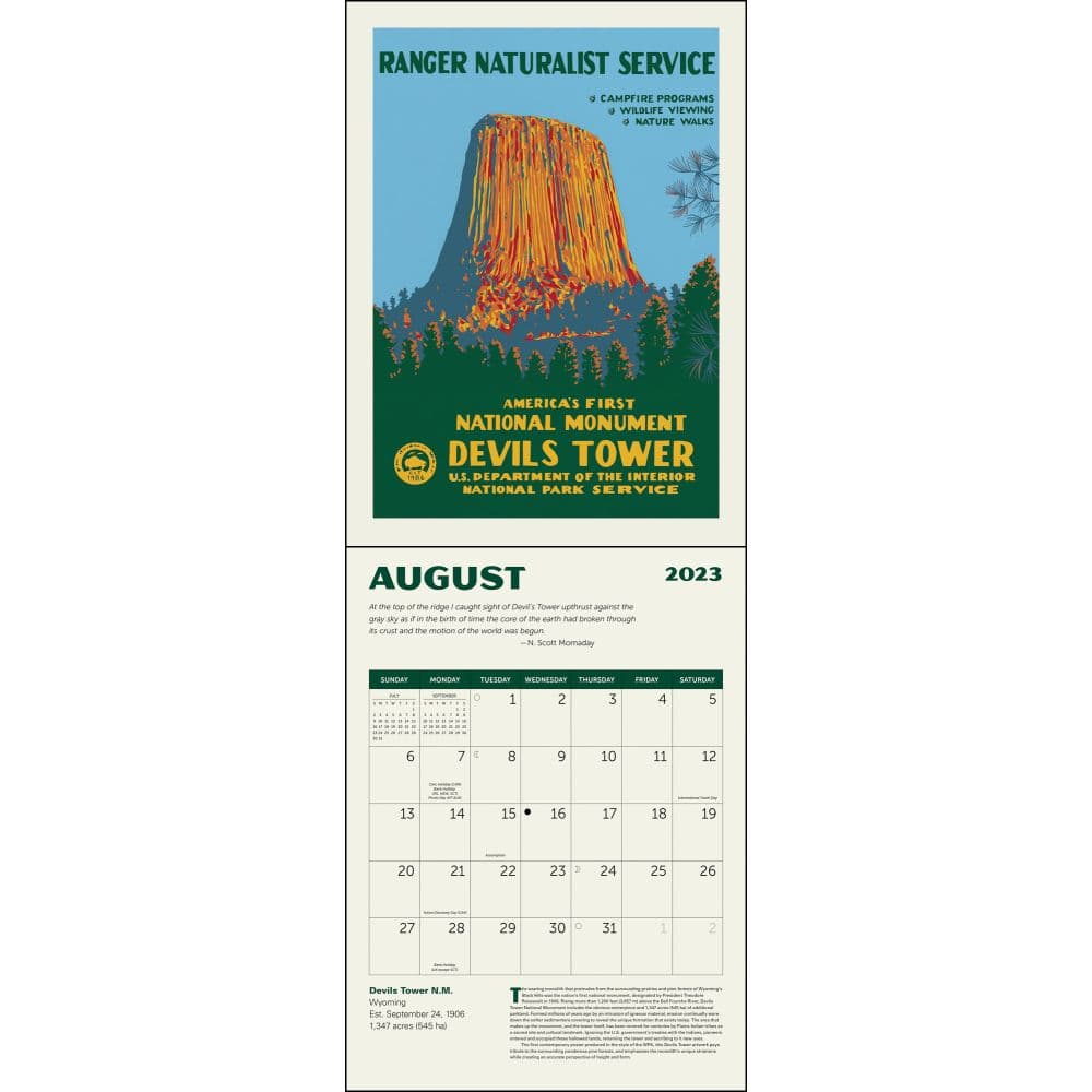 National Parks WPA Grid 2023 Wall Calendar - Calendars.com