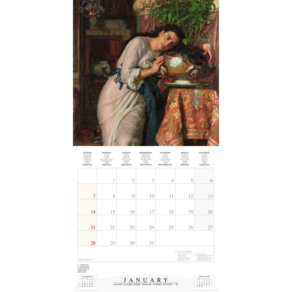 Pre-Raphaelites 2024 Wall Calendar Second Alternate Image width=&quot;1000&quot; height=&quot;1000&quot;