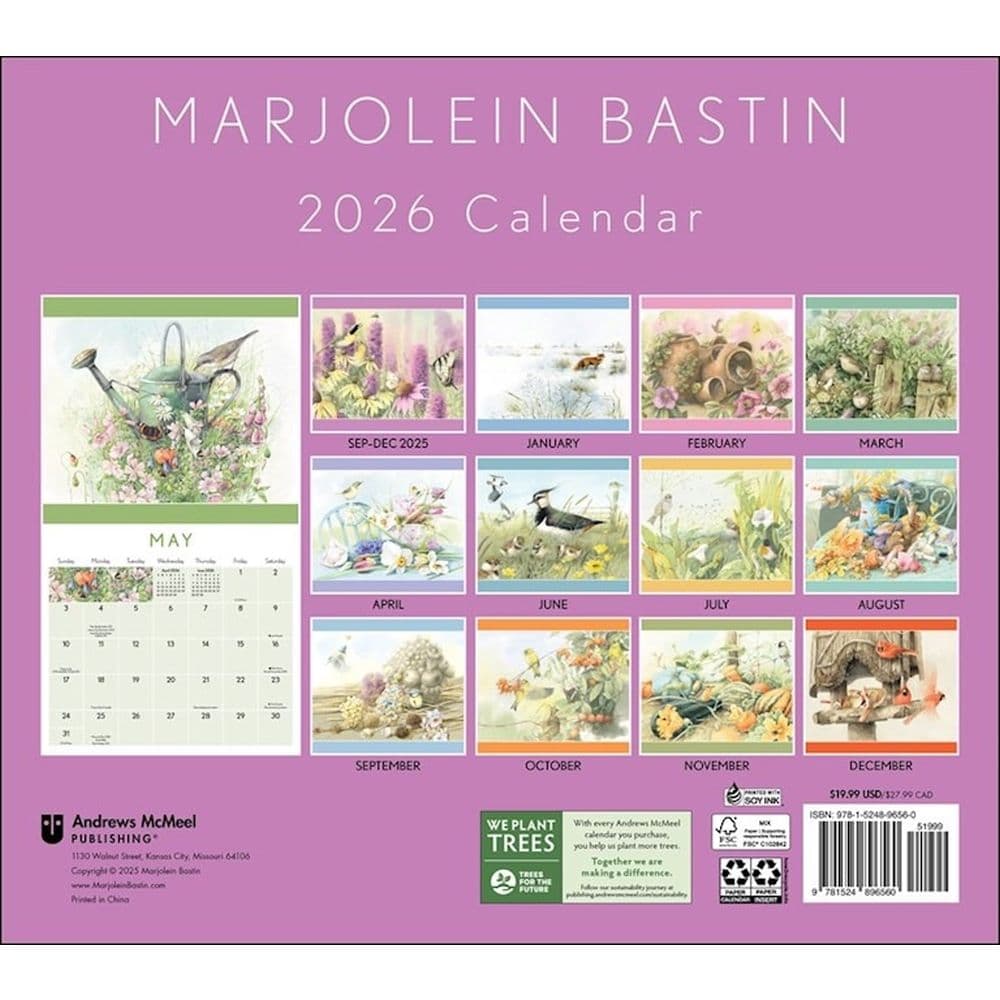 Natures Inspiration by Marjolein Bastin 2026 Wall Calendar First Alternate Image