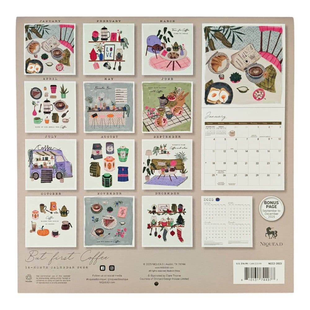 But First Coffee 2026 Wall Calendar First Alternate Image