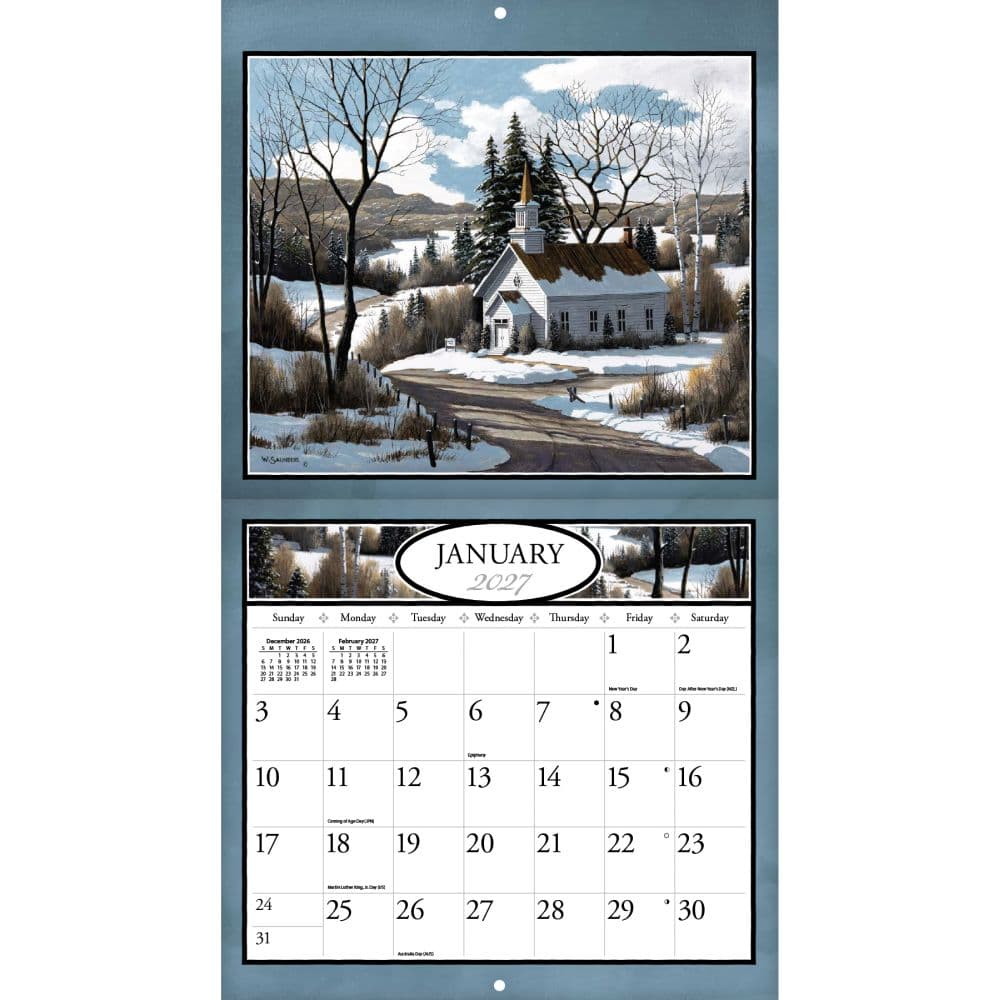 Country Churches 2027 Wall Calendar by Bill Saunders Second Alternate Image