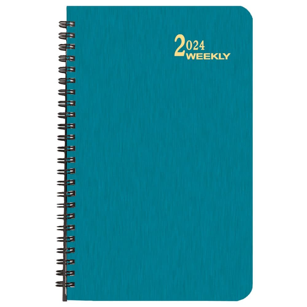 Turquoise Shimmer Large Time Weekly 2024 Planner Main Product Image width=&quot;1000&quot; height=&quot;1000&quot;