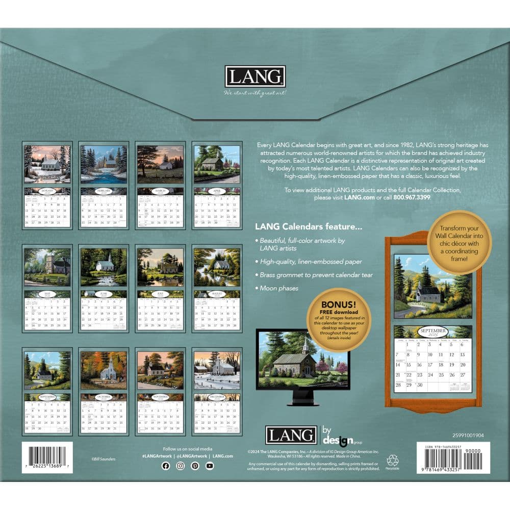 Country Churches 2025 Wall Calendar by Bill Saunders_ALT1