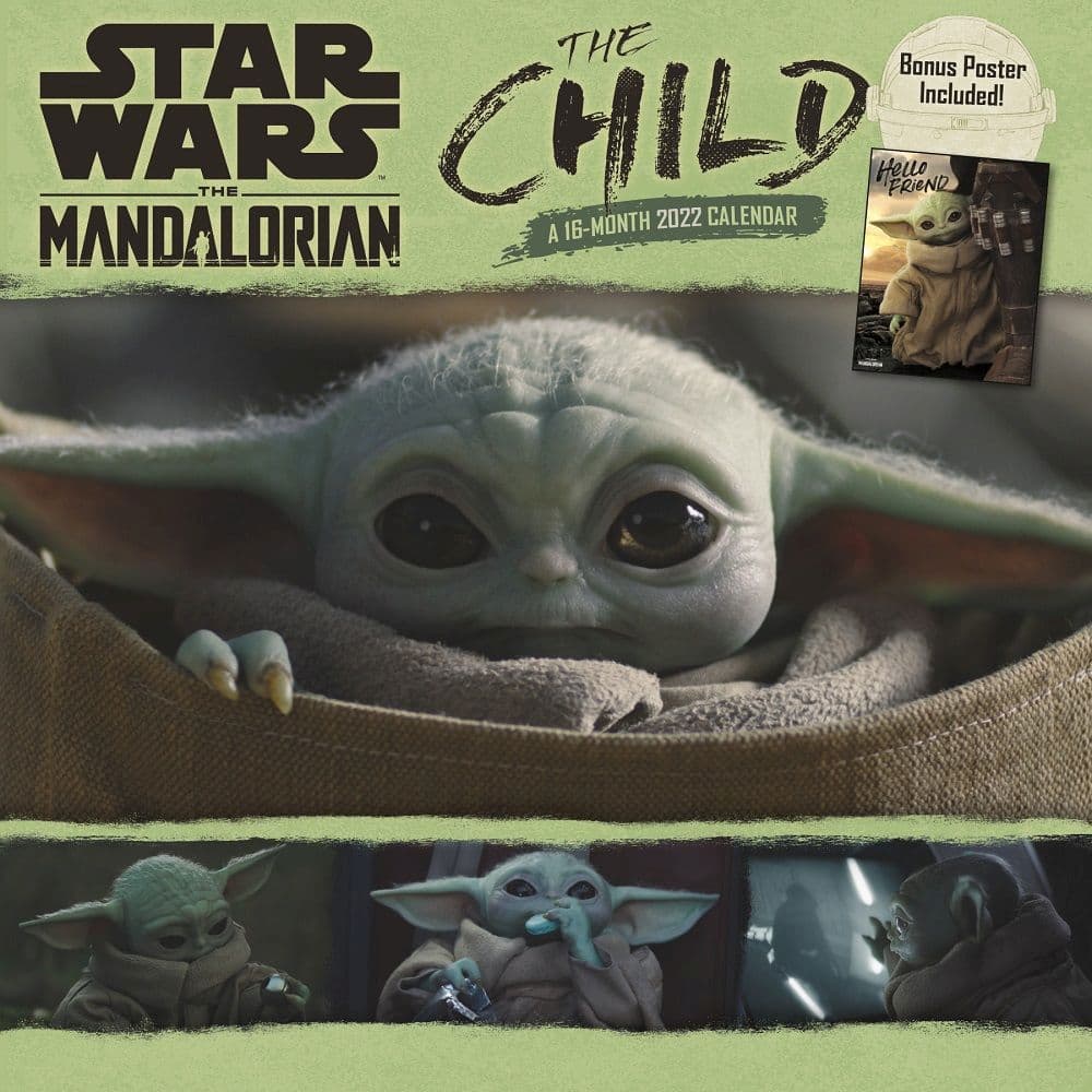 star wars mandalorian the child exclusive 2022 wall calendar with