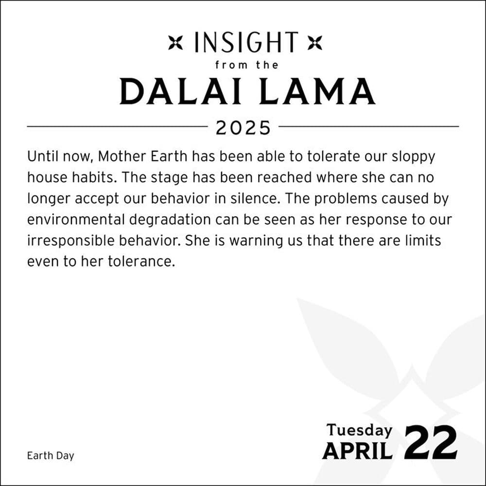 Dalai Lama Insight 2025 Desk Calendar