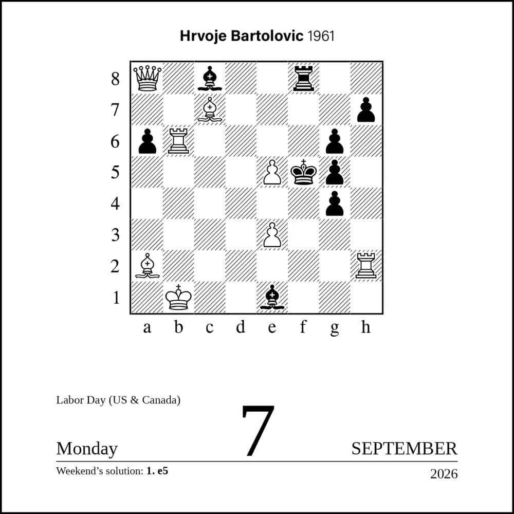 Chess 2026 Desk Calendar Fourth Alternate Image