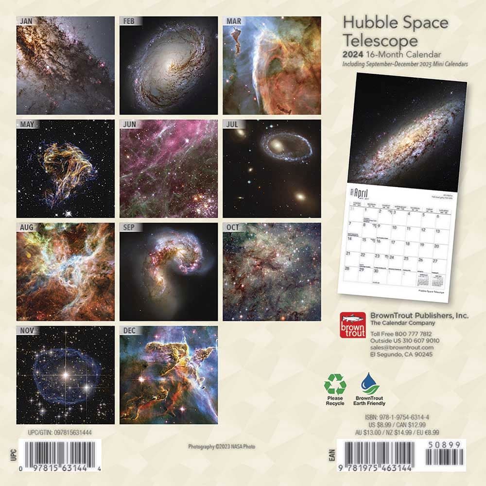 Hubble Space Telescope 2024 Mini Wall Calendar