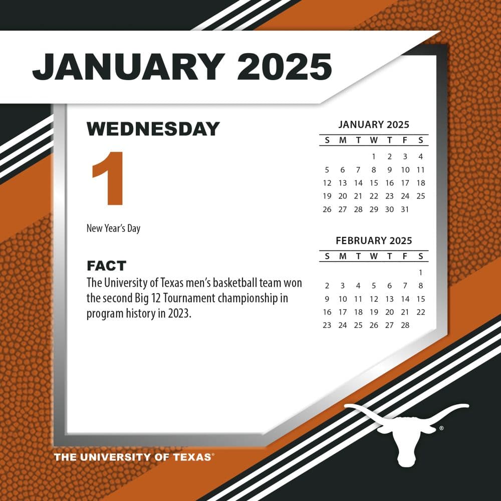 COL Texas Longhorns 2025 Desk Calendar First Alternate Image