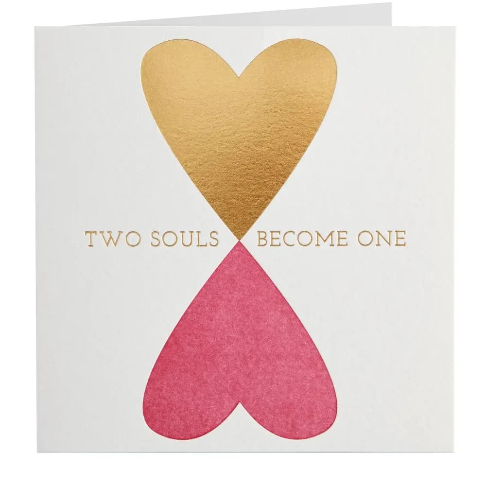 Two Souls Become One Anniversary Card front