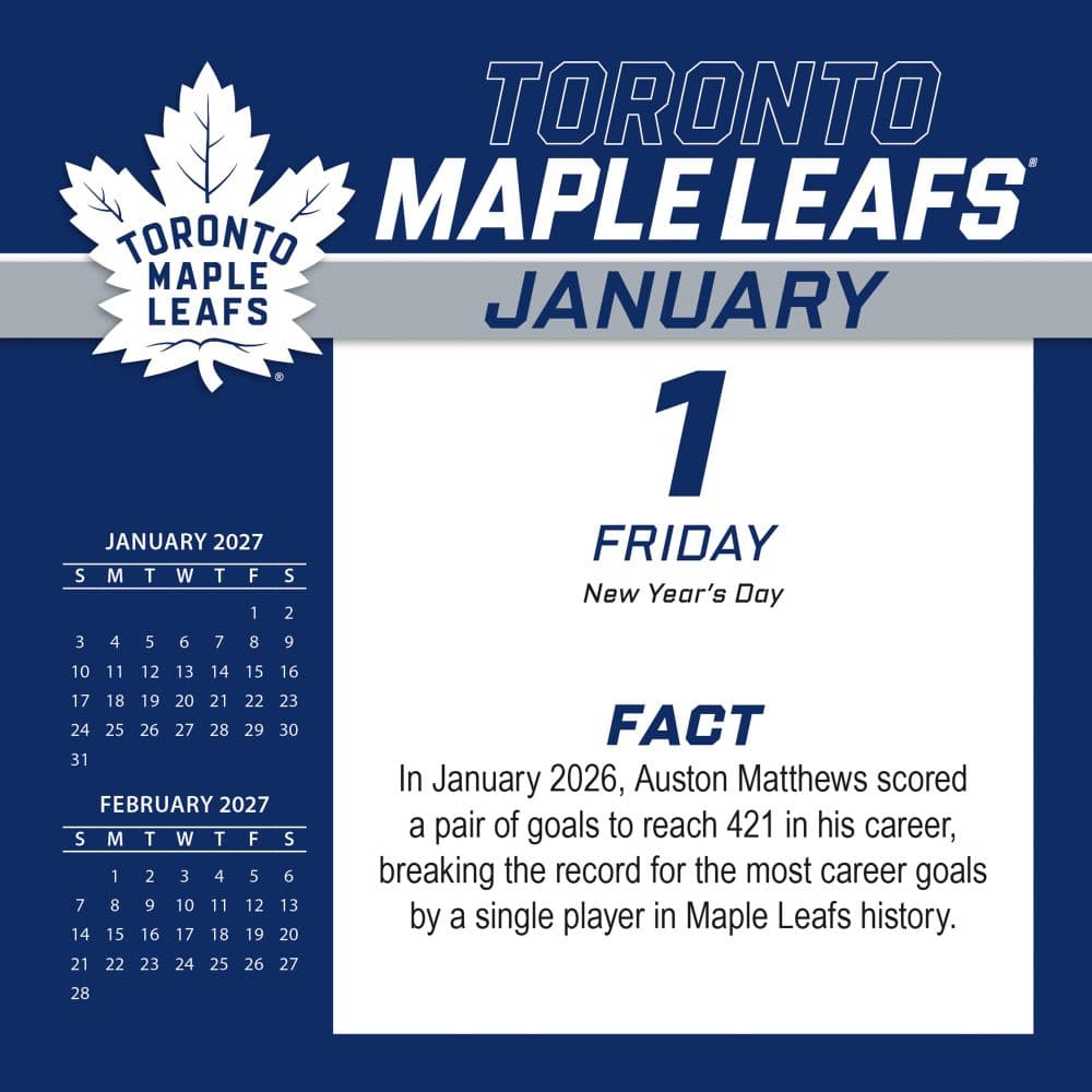 NHL Toronto Maple Leafs 2027 Desk Calendar First Alternate Image