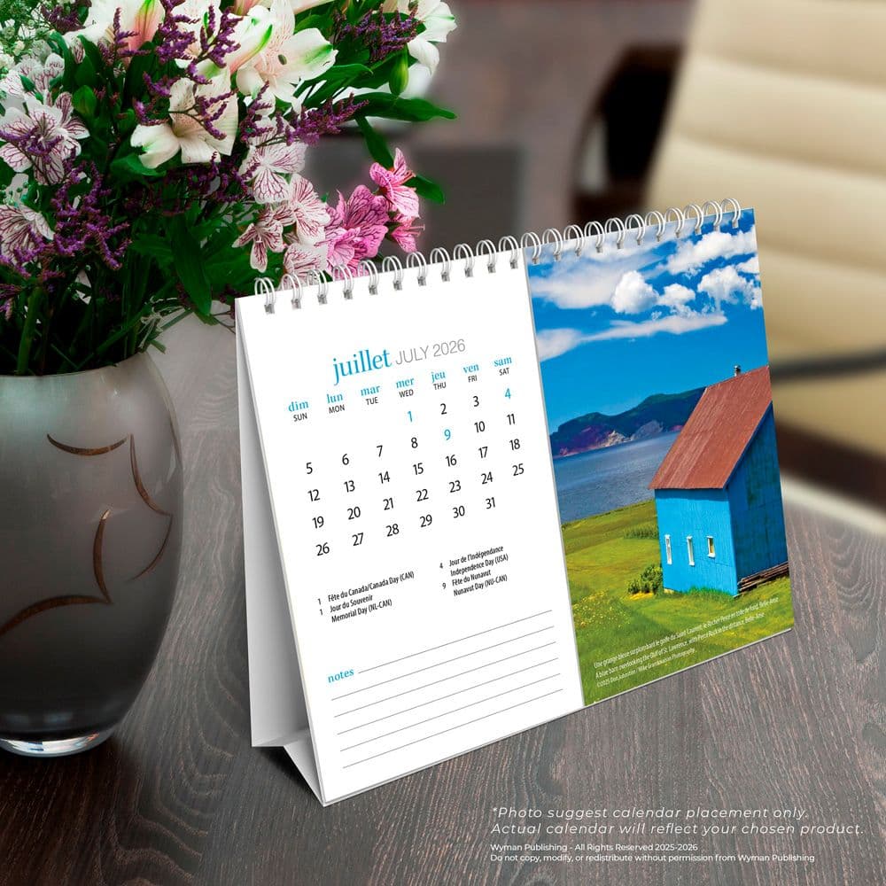 Quebec Double 2026 Easel Desk Calendar French Fourth Alternate Image