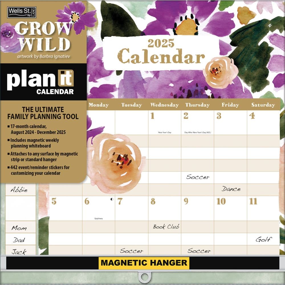 Grow Wild by Barbra Ignatiev 2025 Plan It Wall Calendar_Main Image