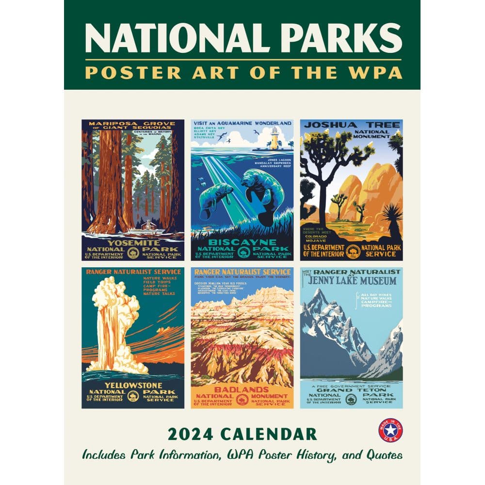 National Parks WPA Grid 2024 Wall Calendar Main Product Image width=&quot;1000&quot; height=&quot;1000&quot;