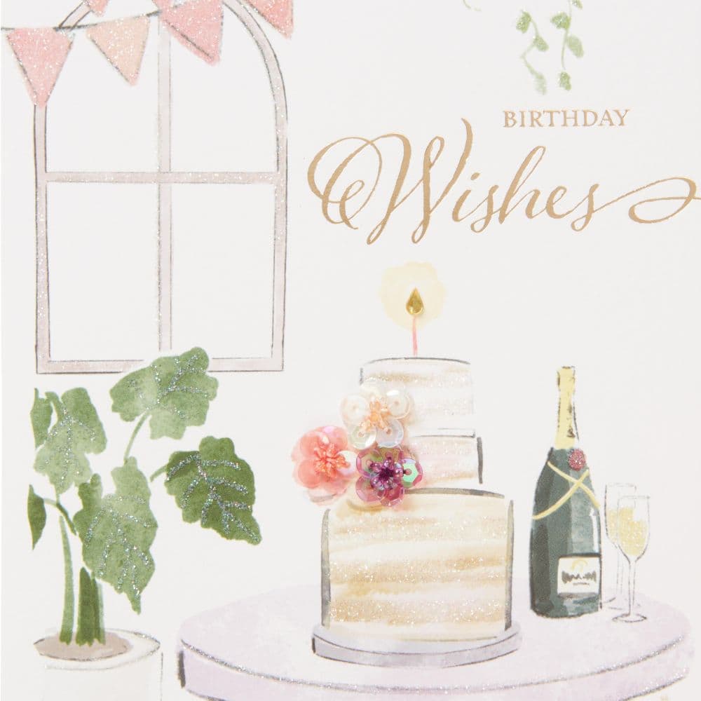 Cake &amp; Champagne Birthday Card Third Alternate Image width=&quot;1000&quot; height=&quot;1000&quot;