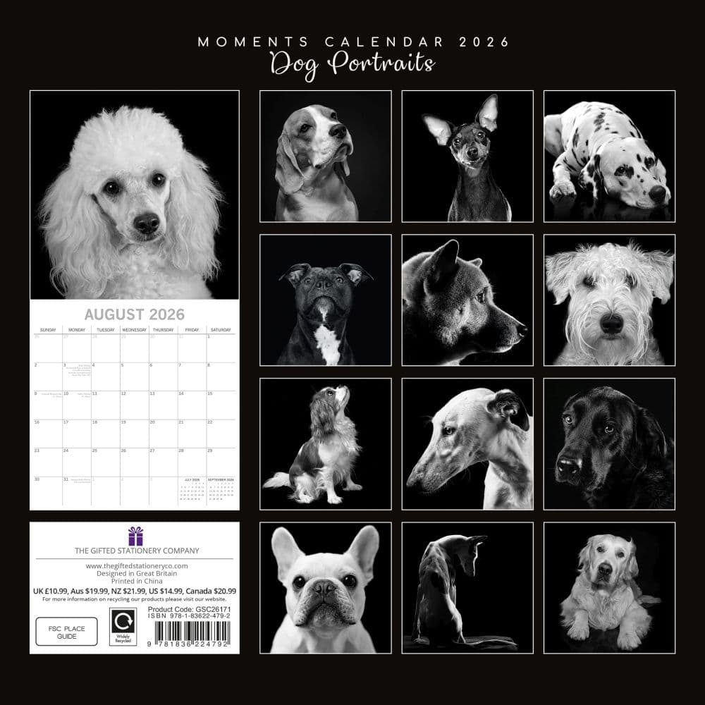 Dog Portraits 2026 Wall Calendar First Alternate Image