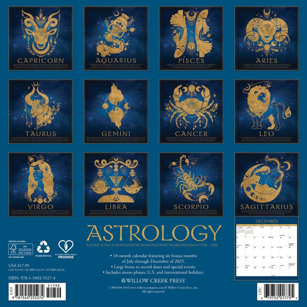 Astrology 2026 Wall Calendar First Alternate Image