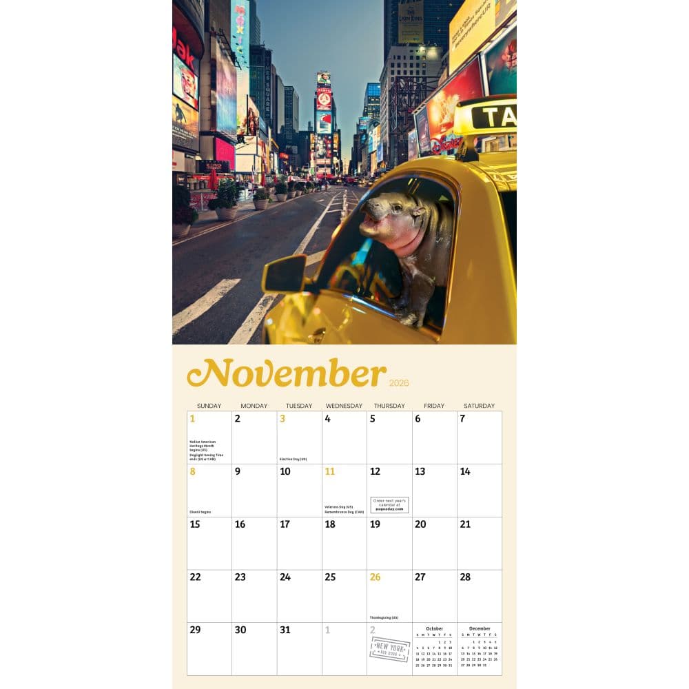 Tino Hippo Big World 2026 Mini Wall Calendar Fourth Alternate Image