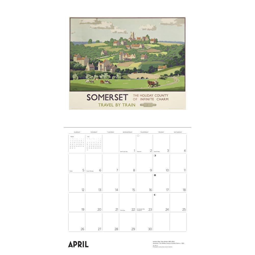 England by Rail Vintage Travel Posters 2026 Wall Calendar Third Alternate Image