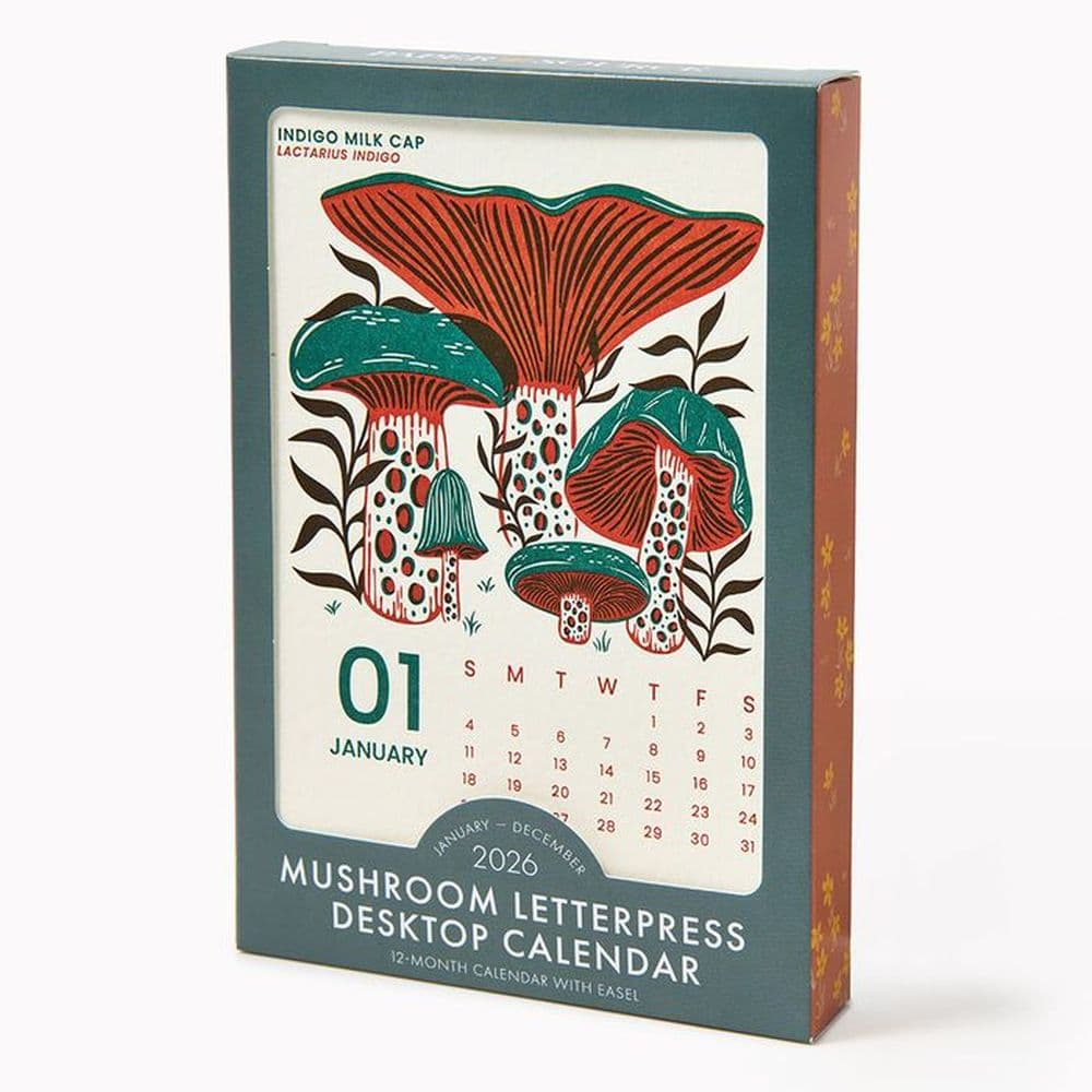 Mushroom Letter Press 2026 Desk Calendar Main Product Image