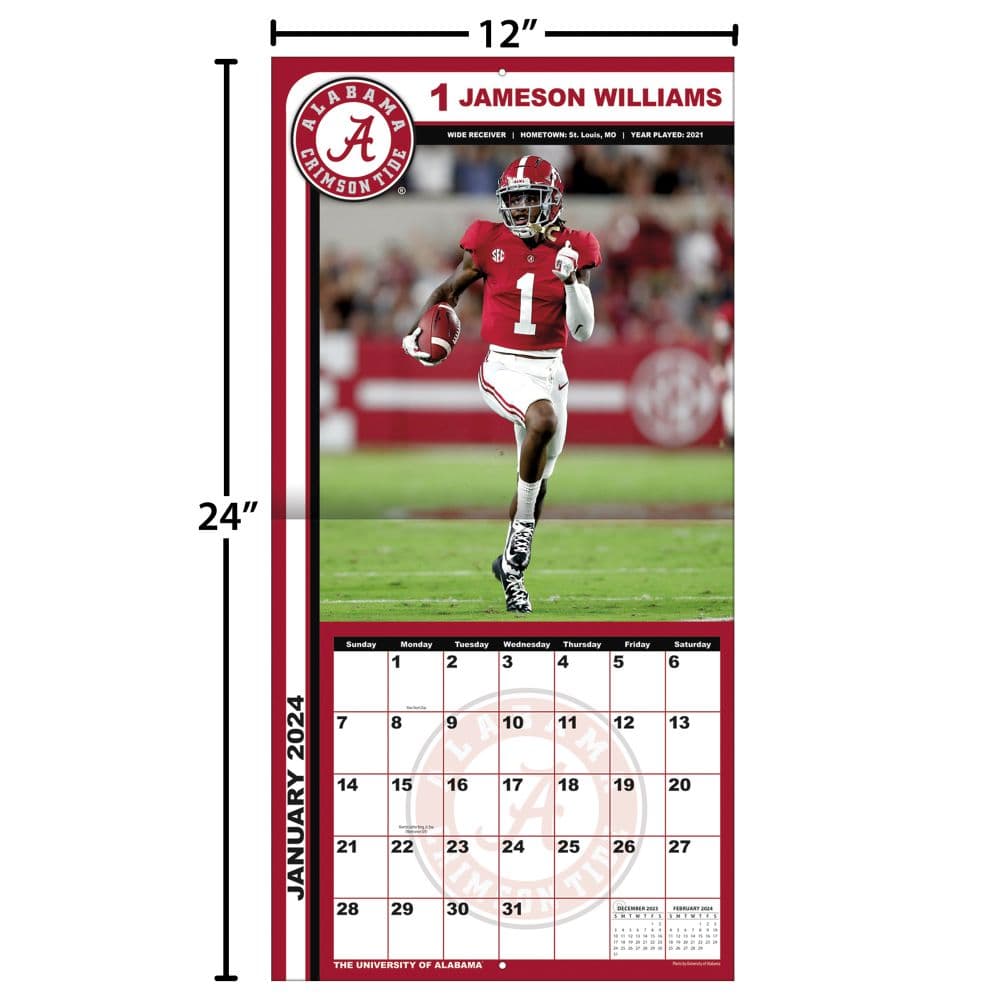 Alabama Crimson Tide 2024 Wall Calendar Fourth Alternate Image width=&quot;1000&quot; height=&quot;1000&quot;