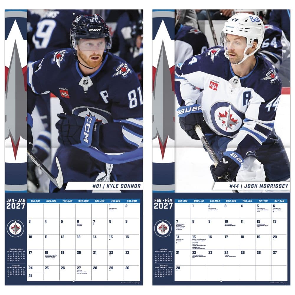 Winnipeg Jets Bilingual French 2027 Wall Calendar Fifth Alternate Image