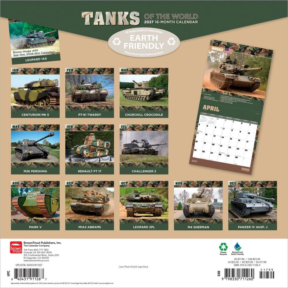 Tanks Of The World 2027 Wall Calendar First Alternate Image