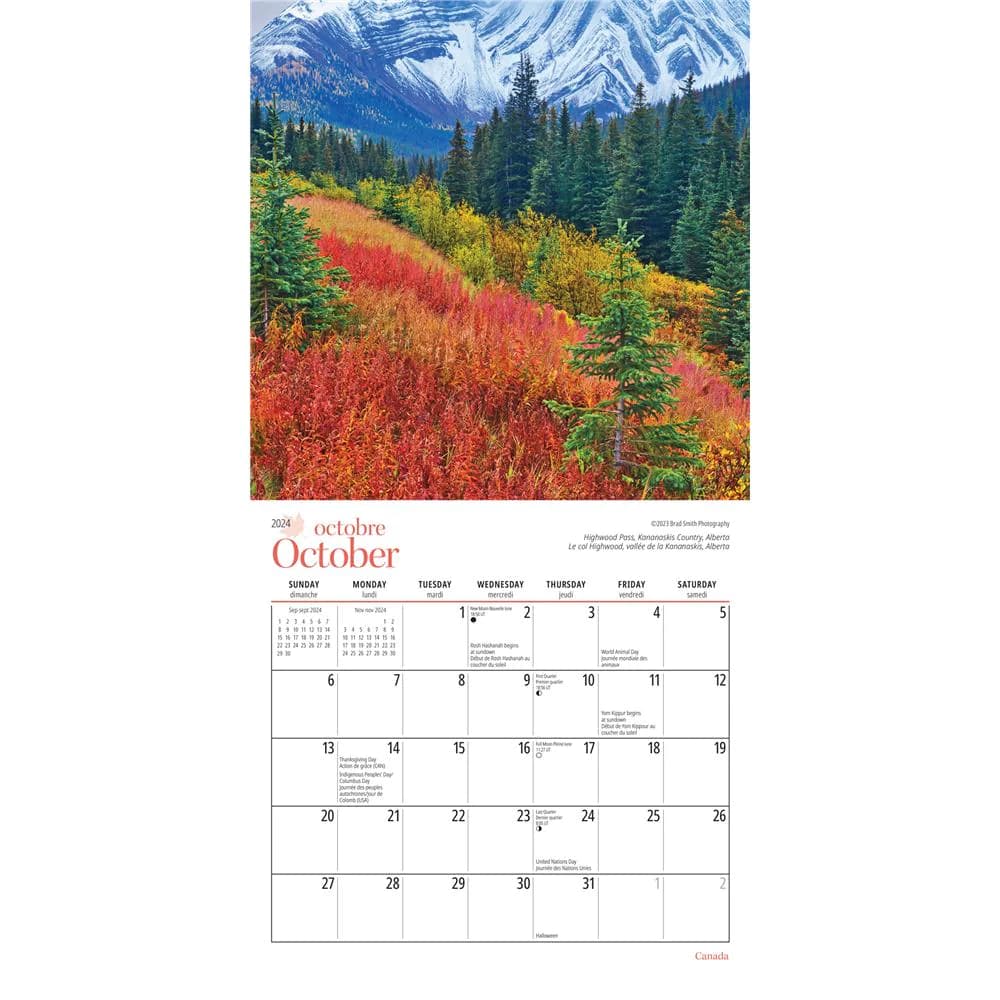 Canada 2024 Mini Wall Calendar interior 2