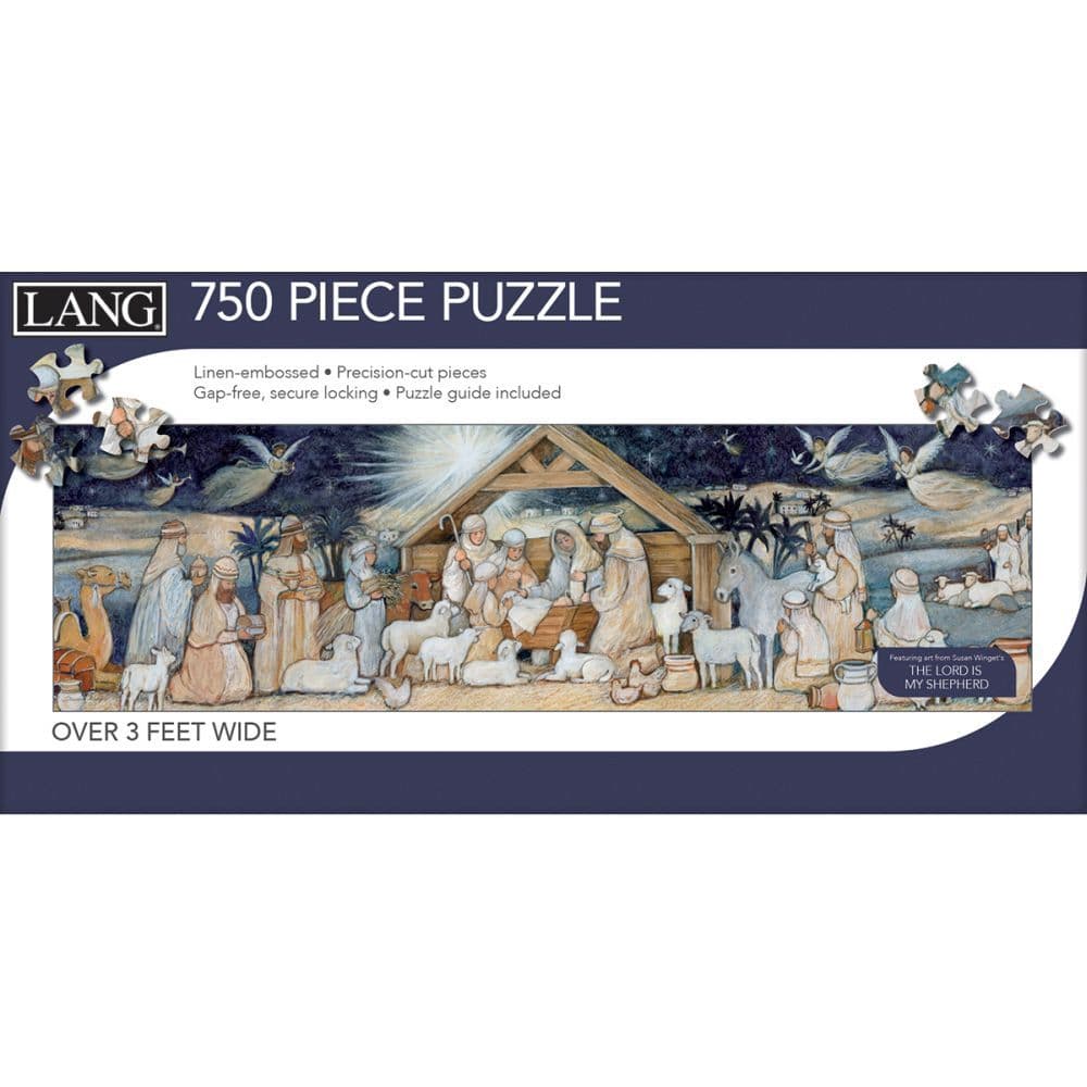 Nativity Set Puzzle 750 Piece Puzzle (Panoramic) Alternate Image 2