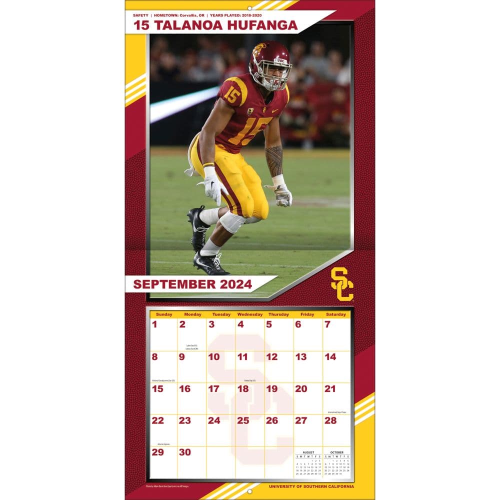 COL USC Trojans 2025 Wall Calendar First Alternate Image