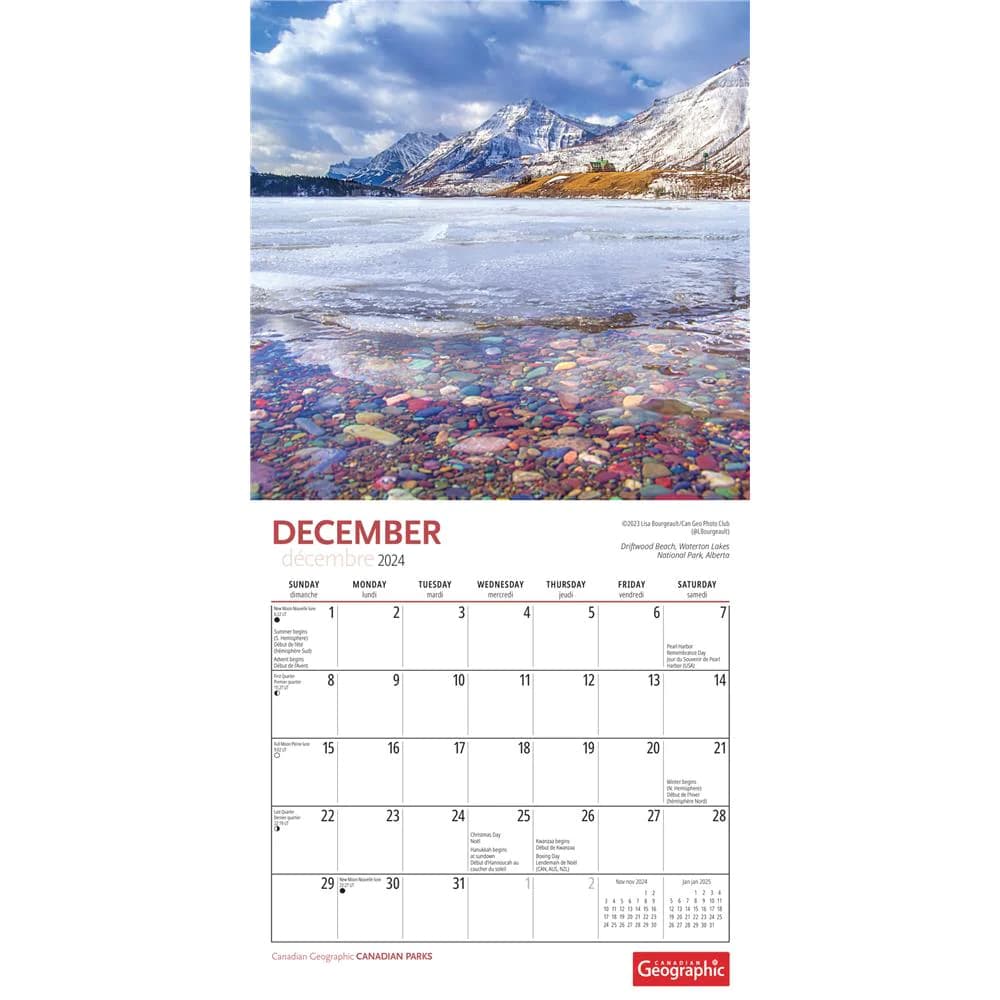 Canadian National Parks 2024 Mini Wall Calendar interior 2