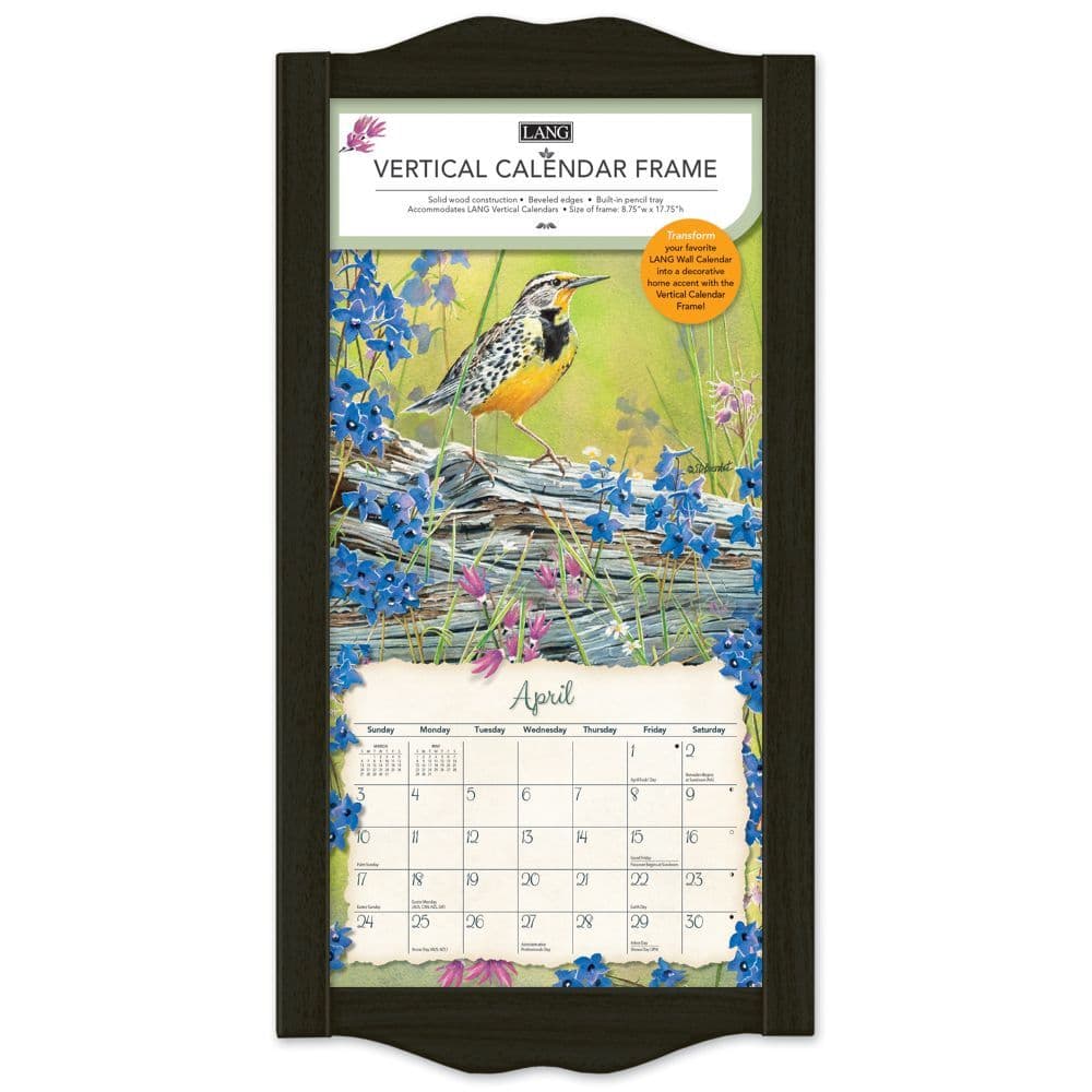 Vertical Wall Calendar Frame Black Diamond Finish