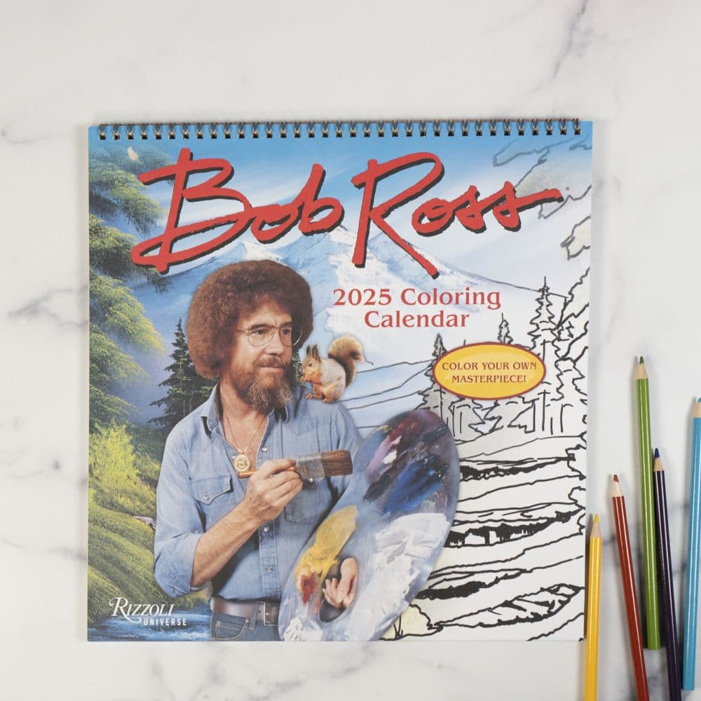 Bob Ross Coloring 2025 Wall Calendar Fifth Alternate Image width=&quot;1000&quot; height=&quot;1000&quot;