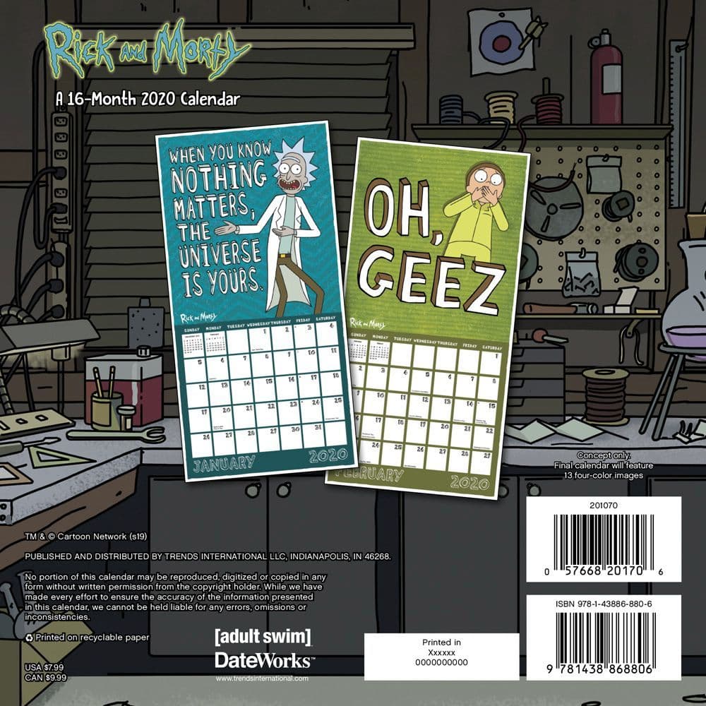 Rick and Morty Mini Wall Calendar Calendars com