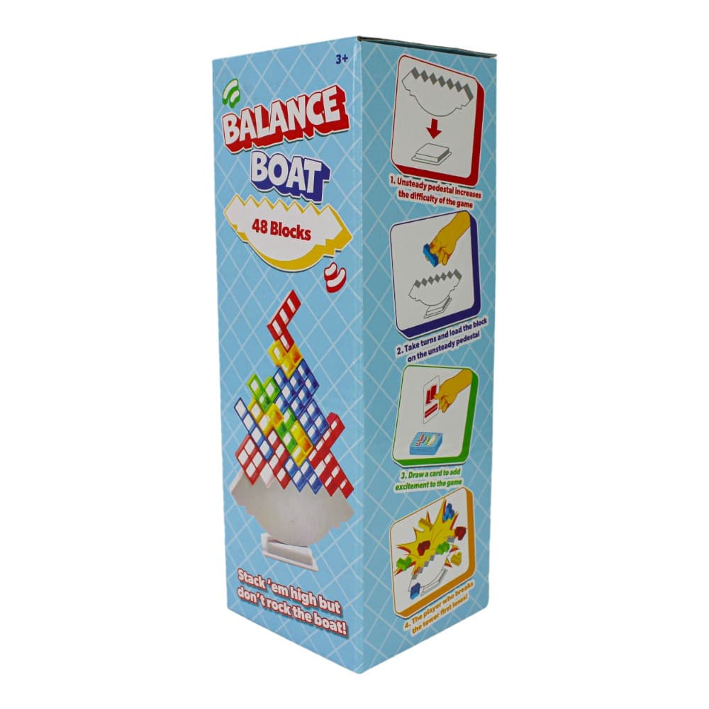 Balance Boat Blocks Game (48 blocks) angled view