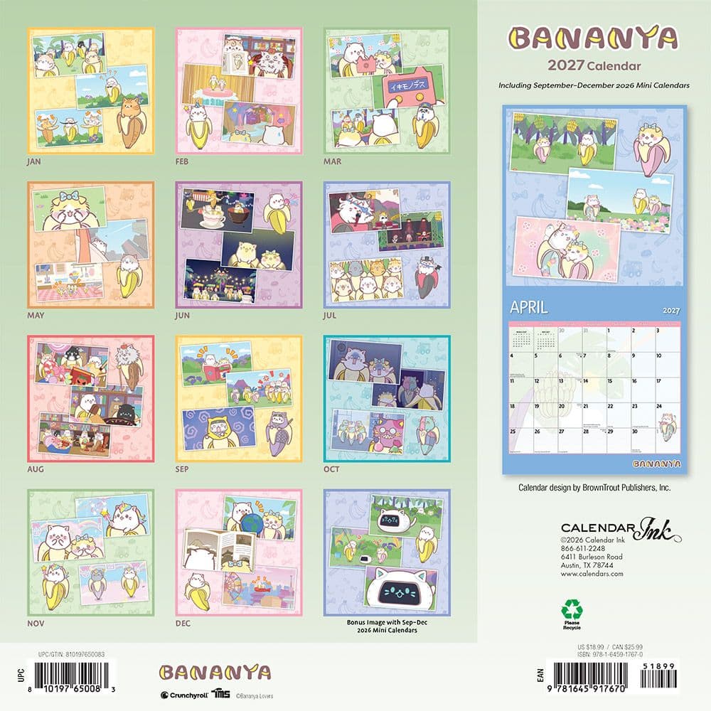 Bananya 2027 Wall Calendar First Alternate Image