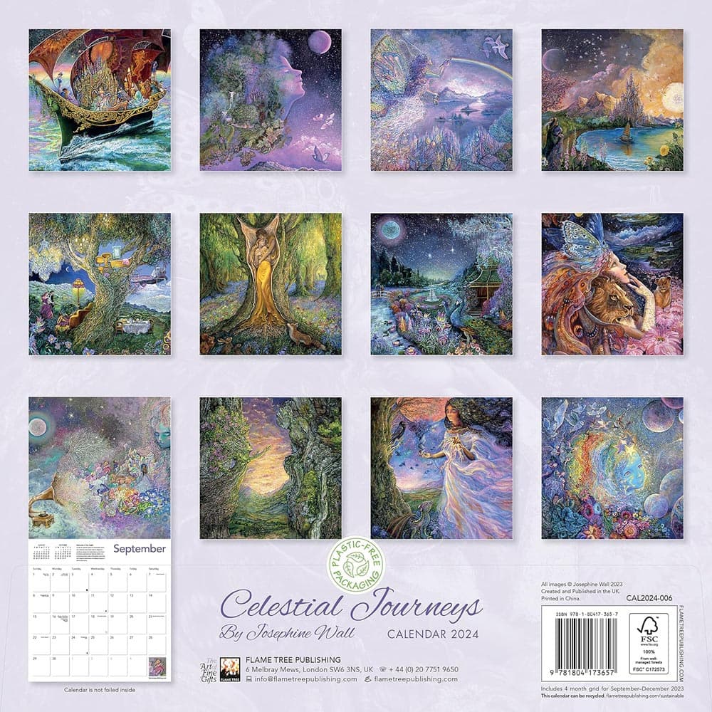 Celestial Journeys by Josephine 2024 Wall Calendar back