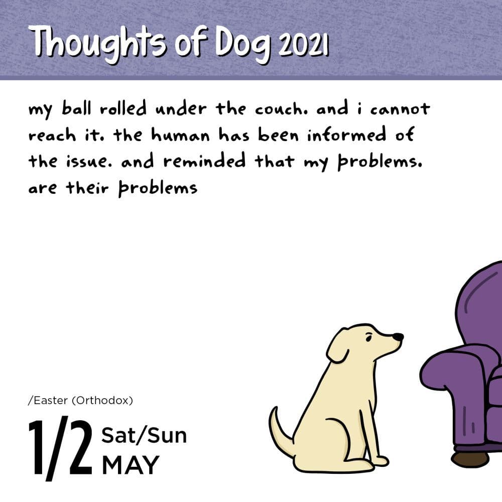 Thoughts of Dog Desk Calendar