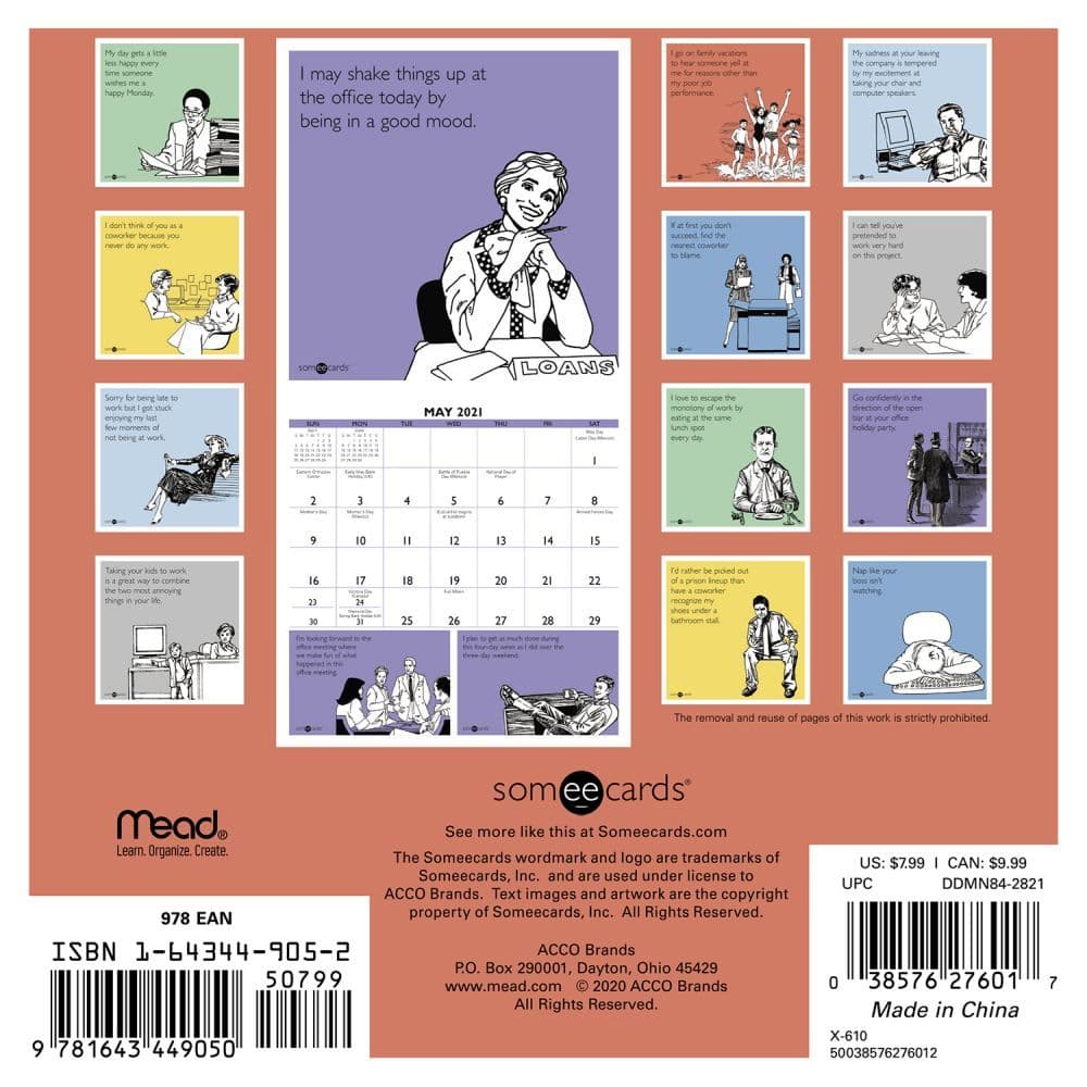 Someecards Office Mini Wall Calendar