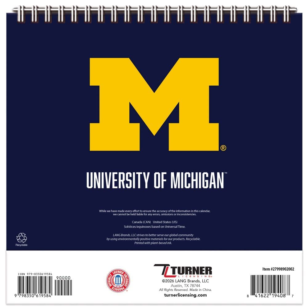Michigan Wolverines 2027 Easel Desk Calendar Third Alternate Image