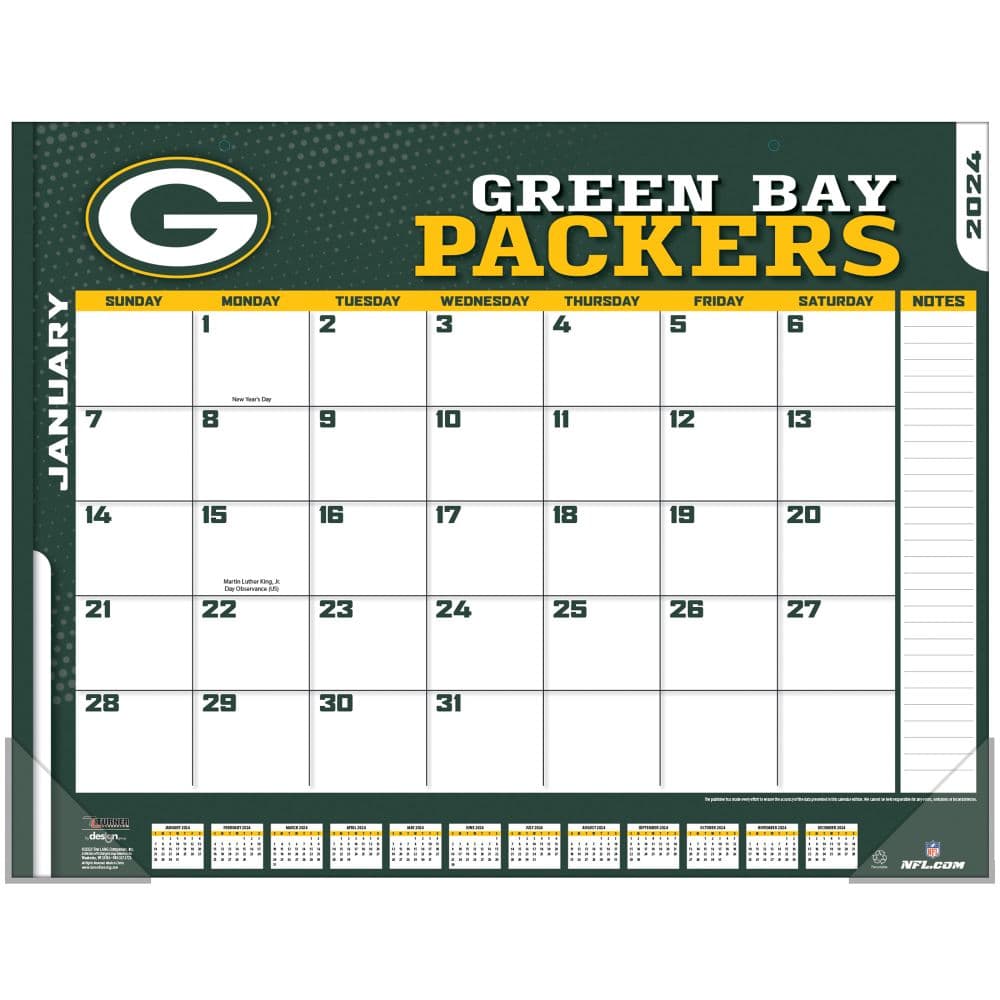 NFL Green Bay Packers 2024 Desk Pad First Alternate Image width=&quot;1000&quot; height=&quot;1000&quot;