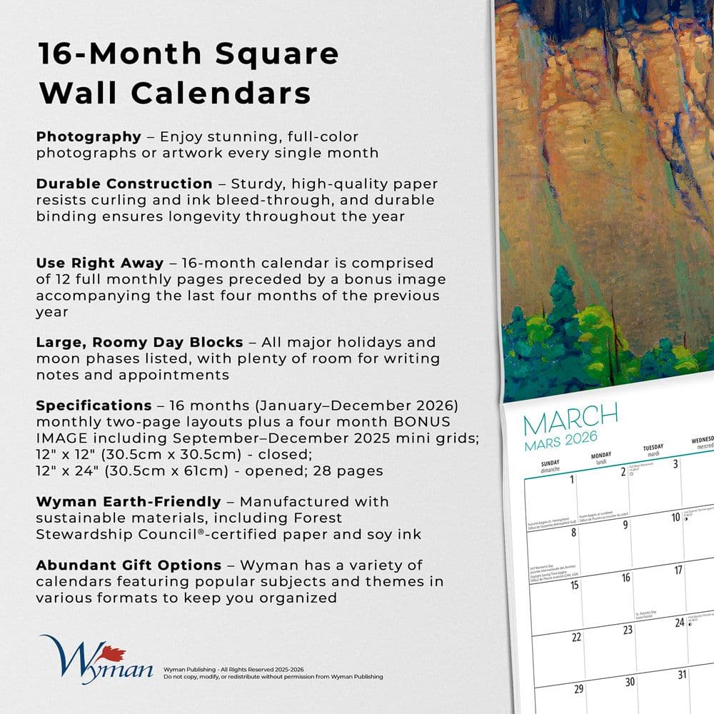 Group of Seven AGO 2026 Wall Calendar Fifth Alternate Image